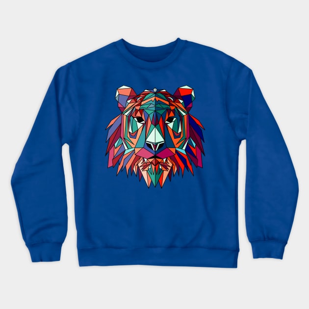 geometric wolf head Crewneck Sweatshirt by Mako Design 